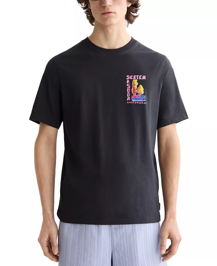 

Мужская футболка с коротким рукавом и двойным принтом Crewneck SCOTCH & SODA, серый