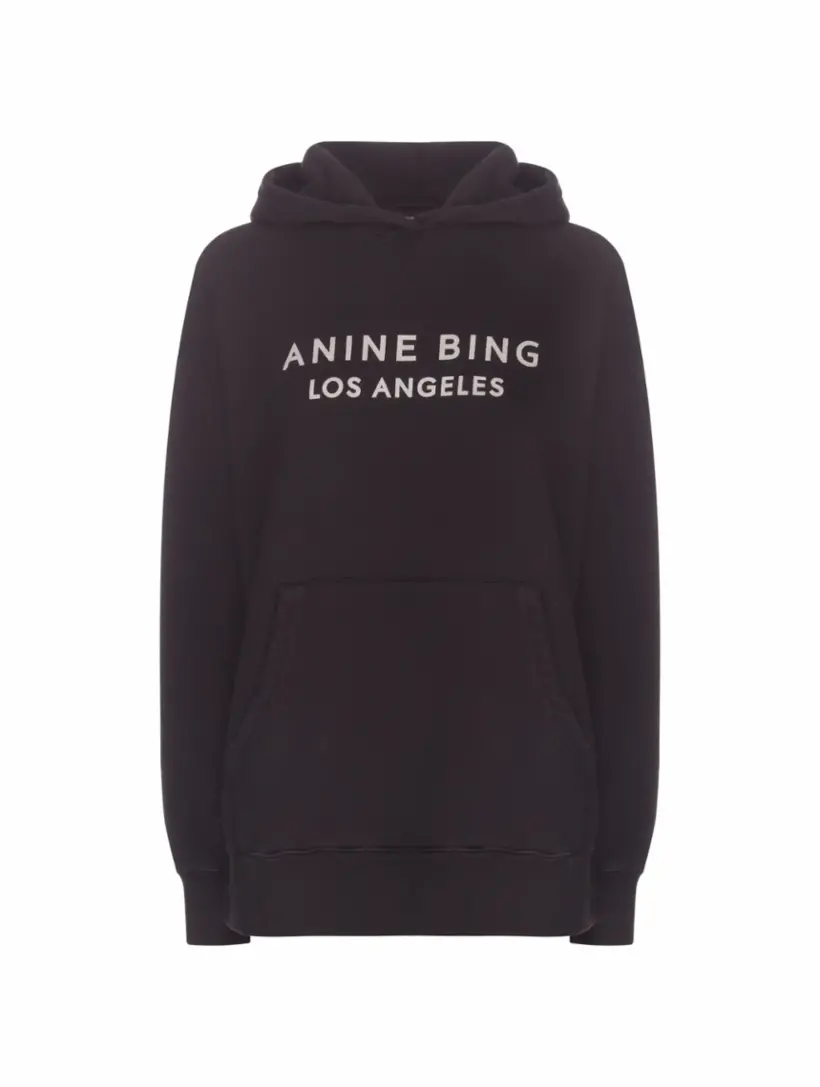 

Оверсайз худи с логотипом Anine Bing, черный