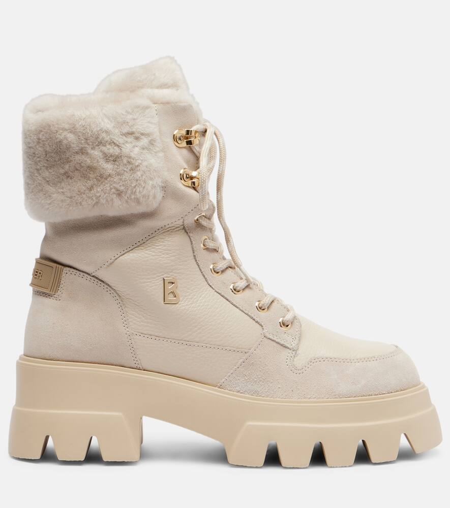 Сапоги-мартинги Sapporo из замши и кожи Bogner, Off White — фото 4