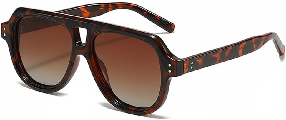 

Солнцезащитные очки UV400 с заклепками, двойной перемычкой и градиентной расцветкой. Подходят для женщин и мужчин, для бега и занятий спортом на открытом воздухе UYPTK, Leopard Tea Gradient