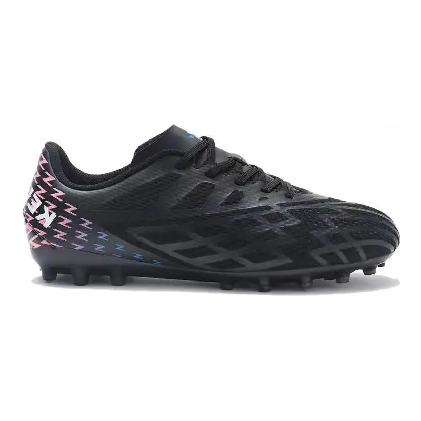 KELME Скользоустойчивые износостойкие низкие детские футбольные бутсы black red kids — фото 4