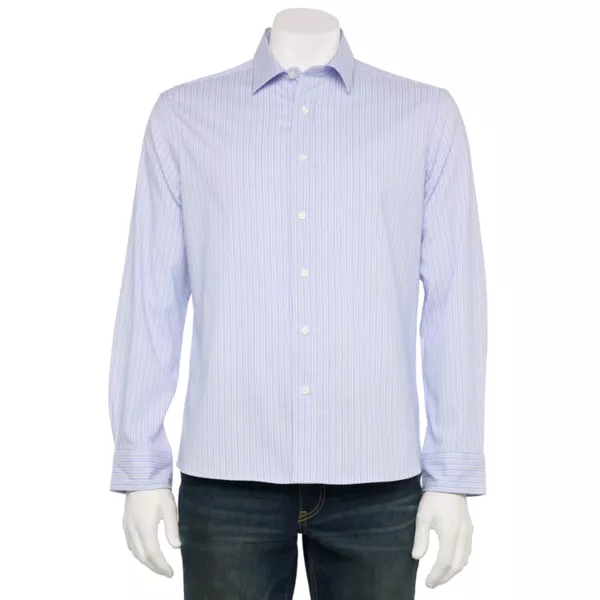 

Мужская спортивная рубашка с длинным рукавом Sonoma Goods For Life, цвет blue white mini stripe