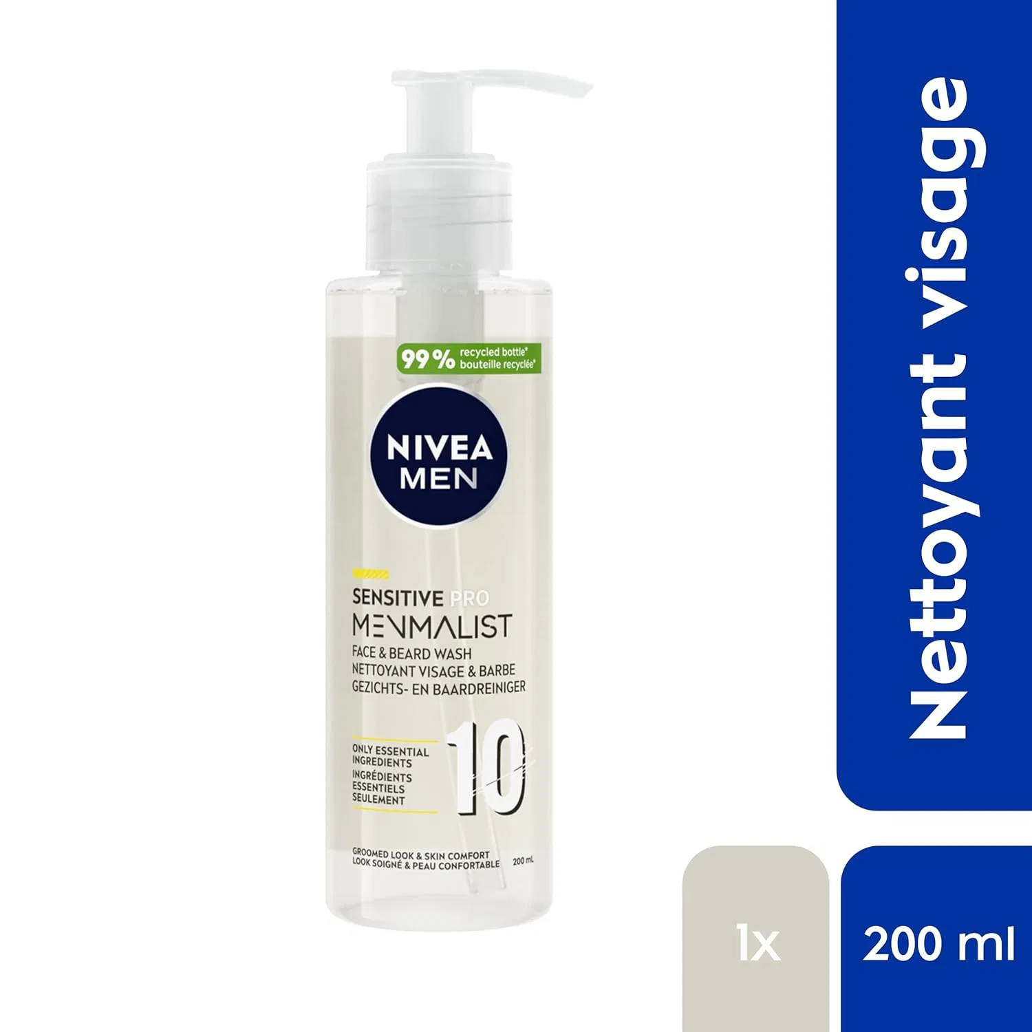 Гель для умывания Nivea — Мужской очищающий гель для лица и бороды MEN MENMALIST, ‎, 200 мл — фото 3