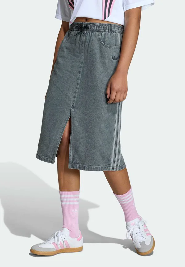 Джинсовая юбка Adidas Originals, Washed Grey Denim