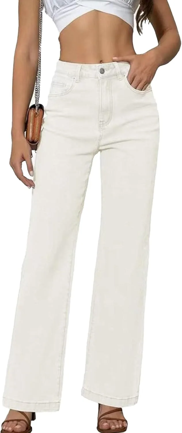 

Прямые джинсы для женщин Mid Waisted, Stretchy, Tummy Control RegaliaKun