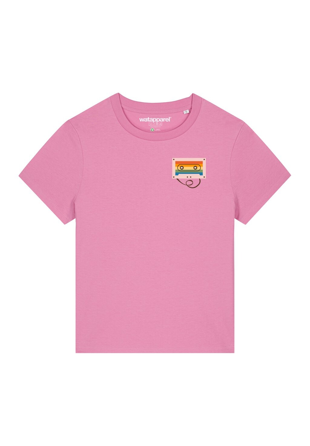 

Принт футболки Rainbow Cassette watapparel, пузырьковый розовый
