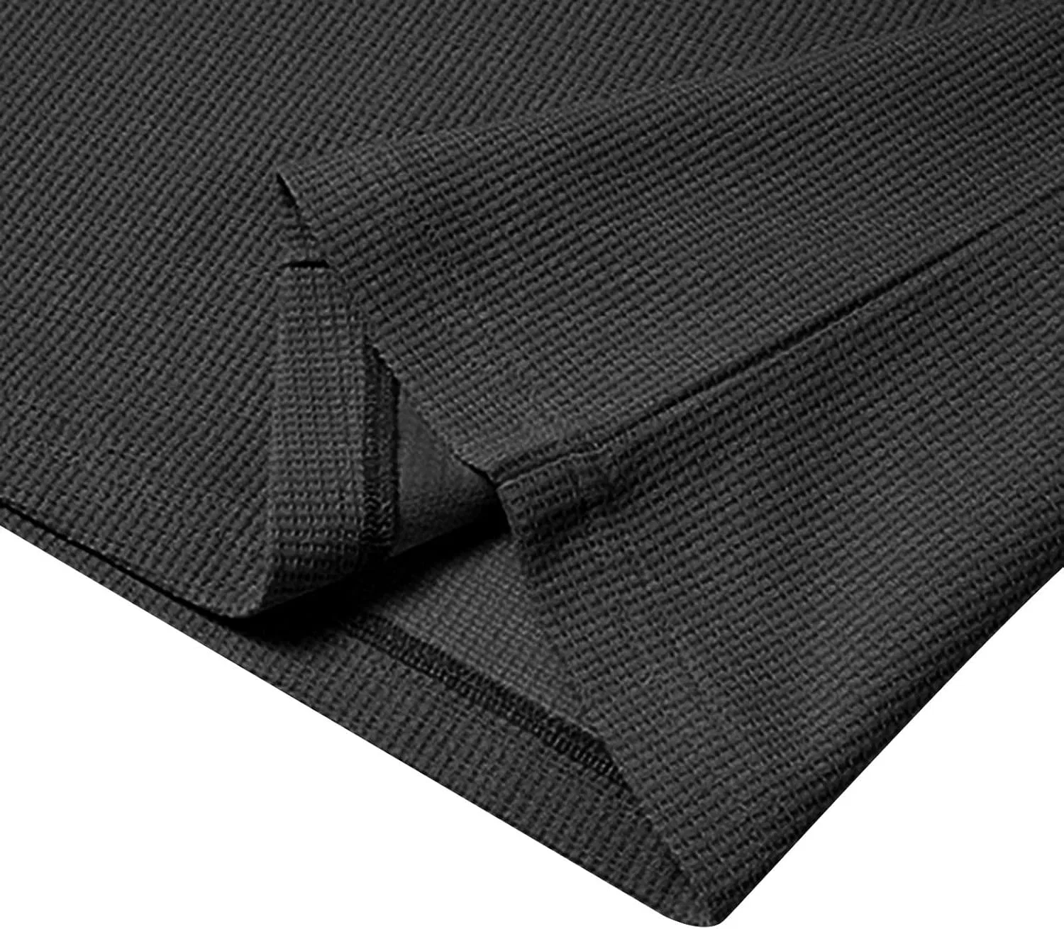 Мужская футболка поло с вафельной текстурой, Slim Fit, черный — фото 4
