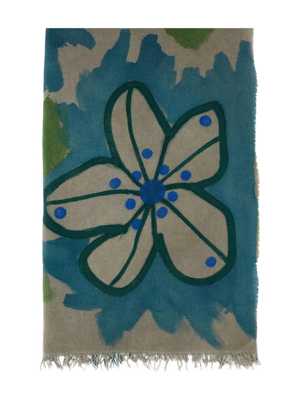 

Шарф с цветочным узором и бахромой Exquisite J, нейтральный