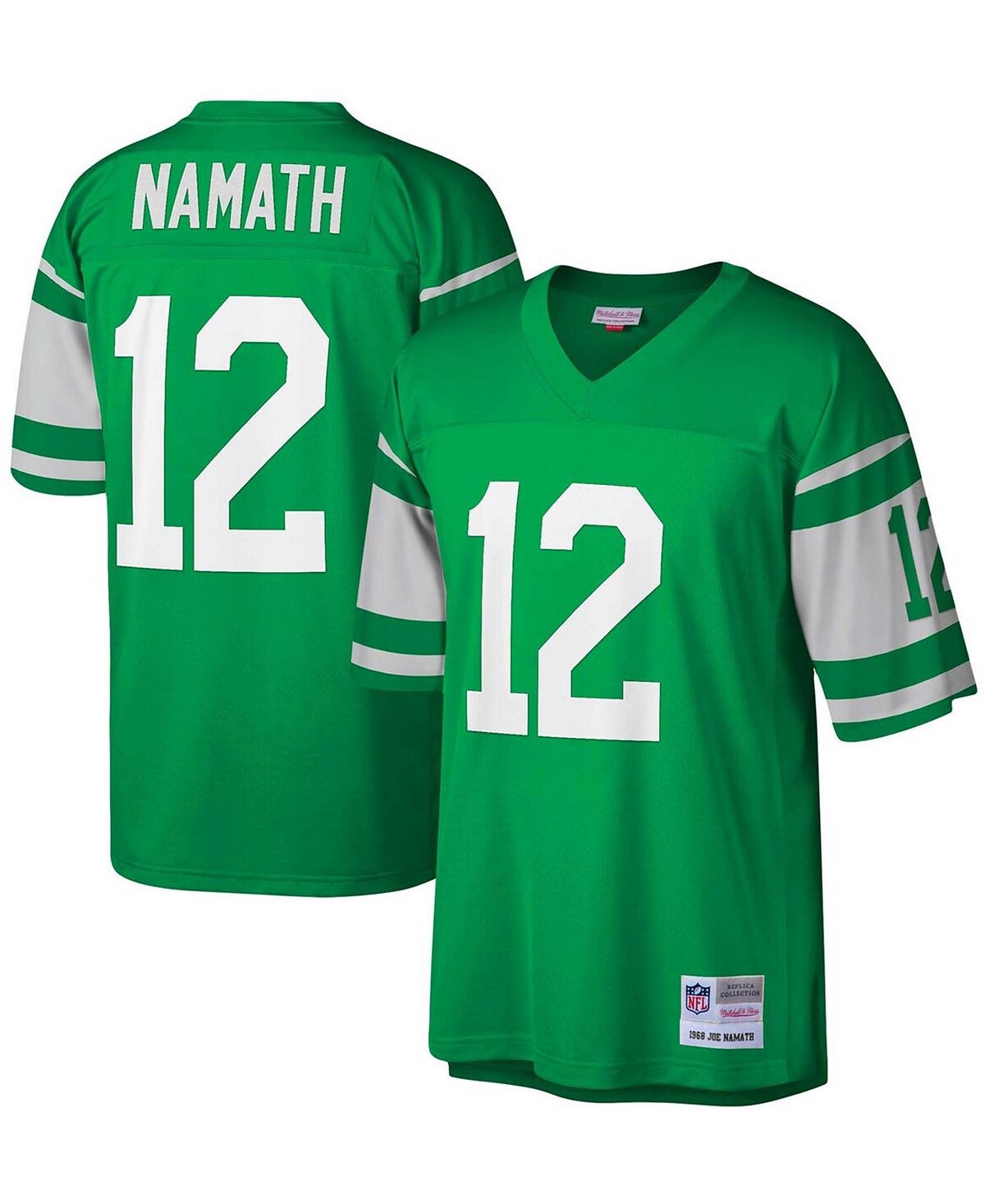 

Реплика мужского джерси Big and Tall Joe Namath Kelly Green New York Jets Legacy Mitchell & Ness