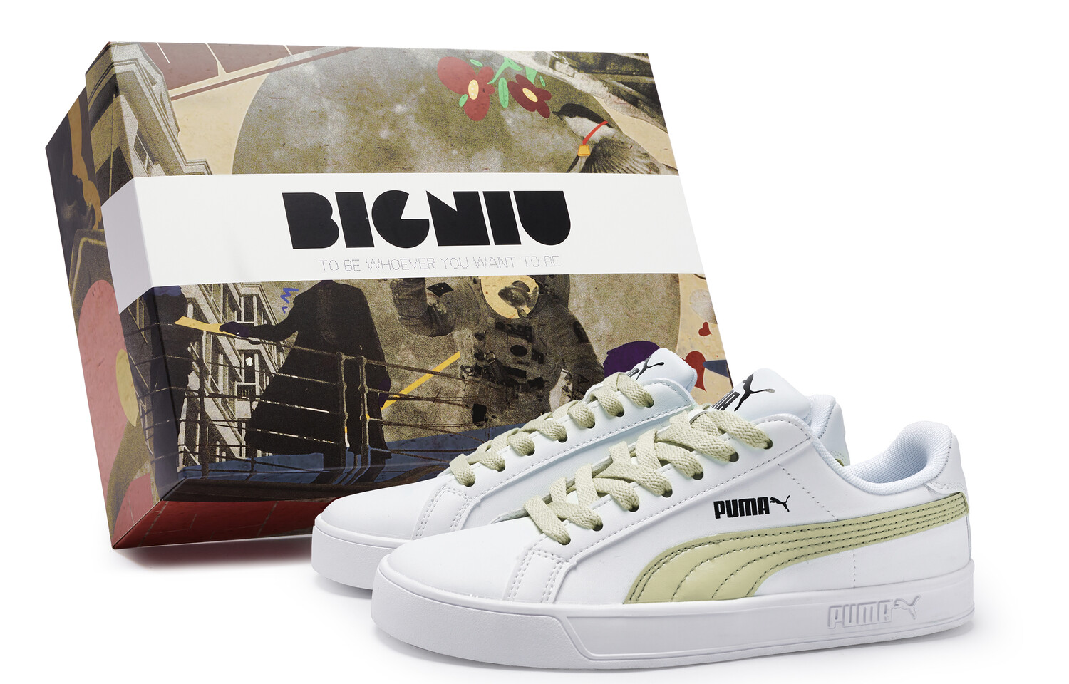 

Кроссовки Puma Smash Vulc Skateboarding Shoes Unisex Low-top Beige White, белый/хаки