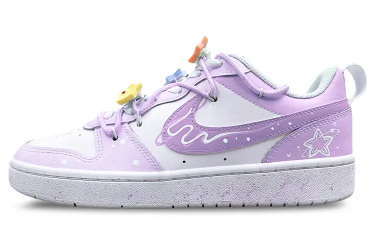 

Кроссовки Nike Court Borough Skateboarding Shoes Women's Low-top White, цвет Light Lavender