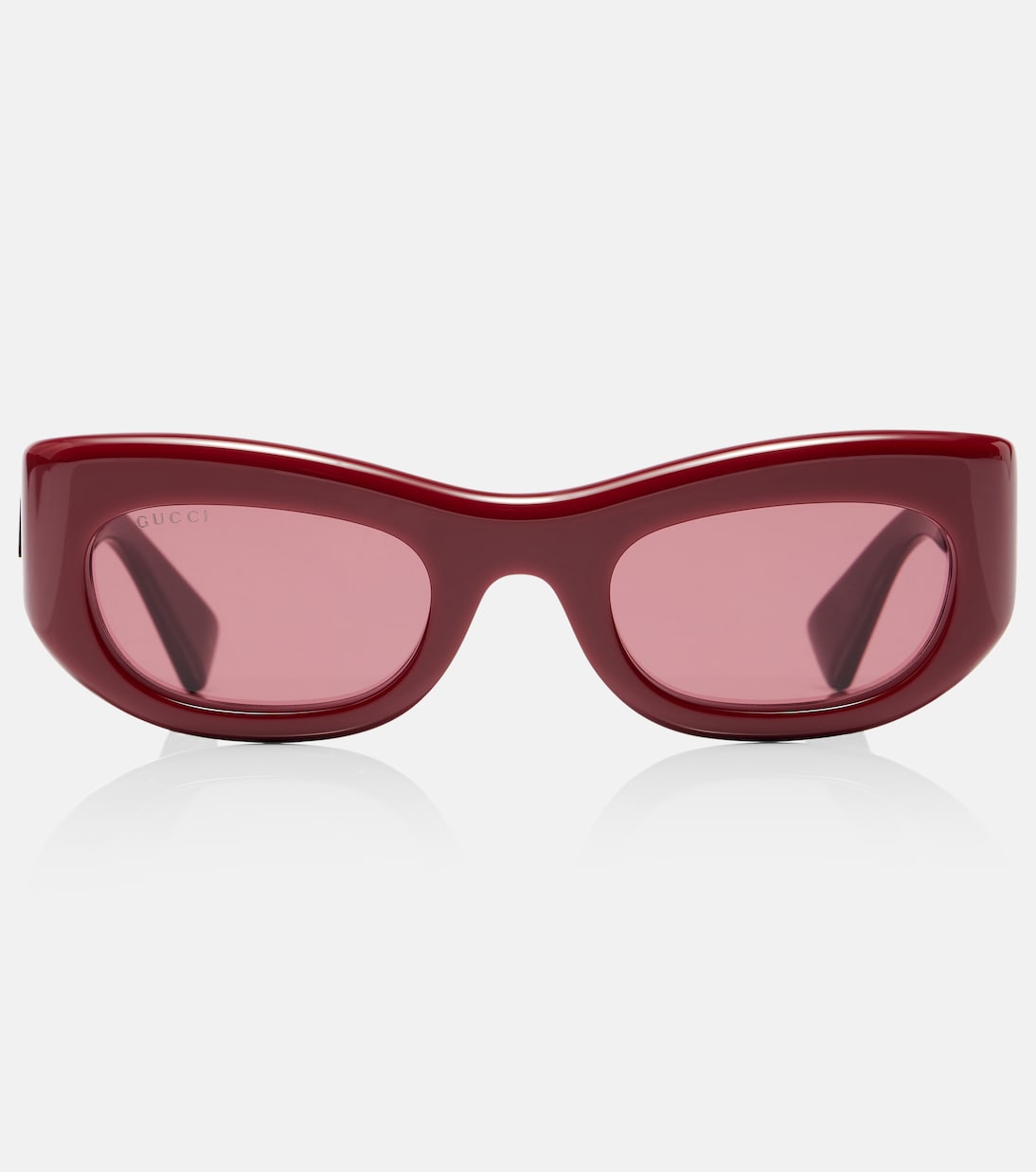 

Прямоугольные солнцезащитные очки с логотипом Gucci, Burgundy-Burgundy-Red