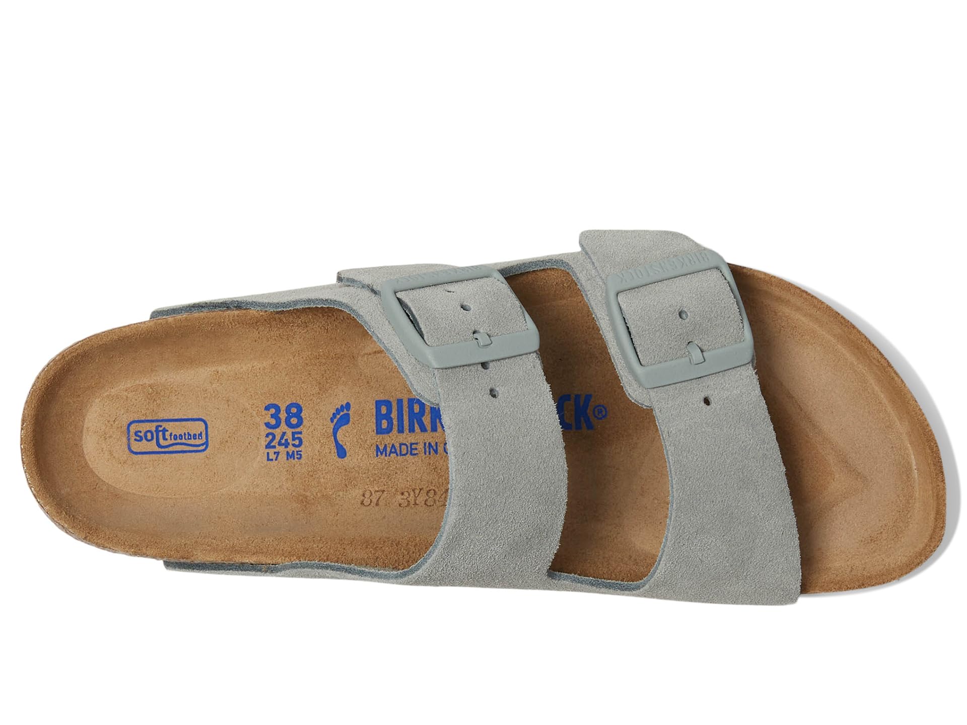 Сандалии Birkenstock Arizona Soft Footbed - Suede, Pure Sage — фото 2