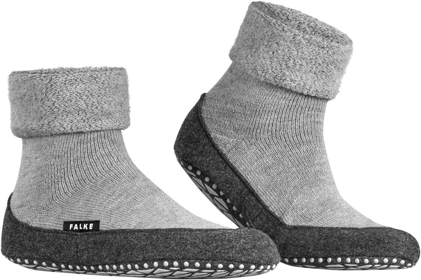 Мужские тапочки-носки FALKE Cosyshoe M HP, серый/светло-серый — фото 4