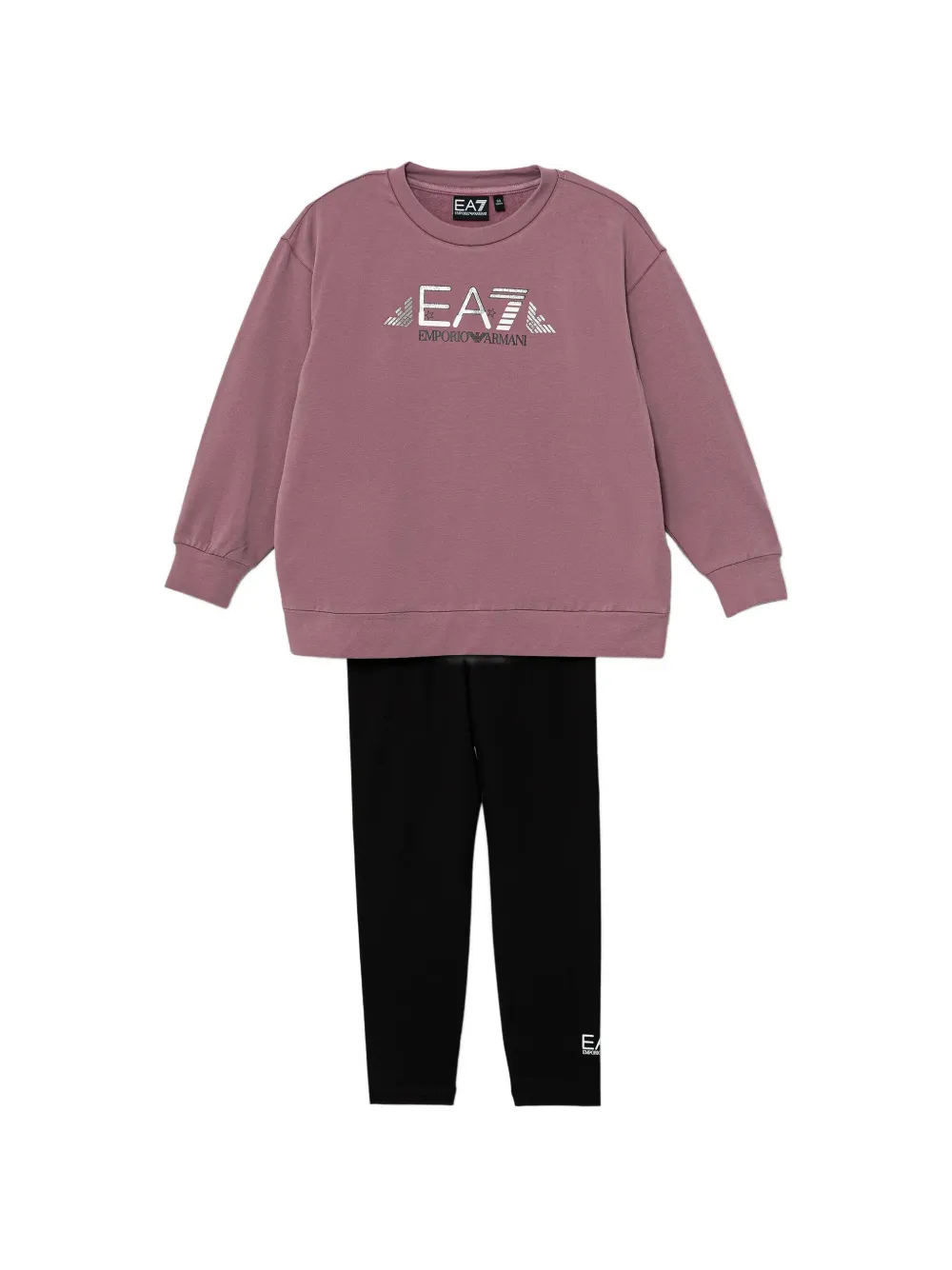 

Комплект из леггинсов с фирменным принтом Emporio Armani Kids, фиолетовый