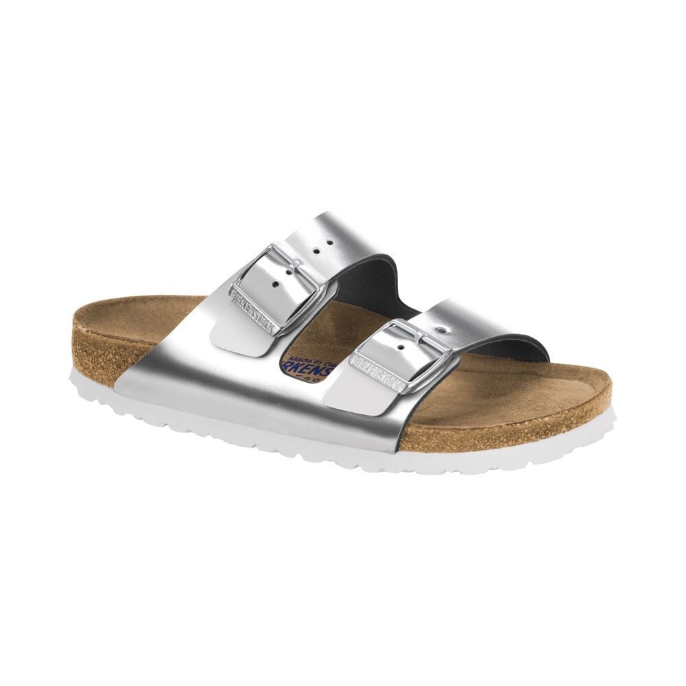 

Мюли Birkenstock Arizona Weichbettung Naturleder, серебряный