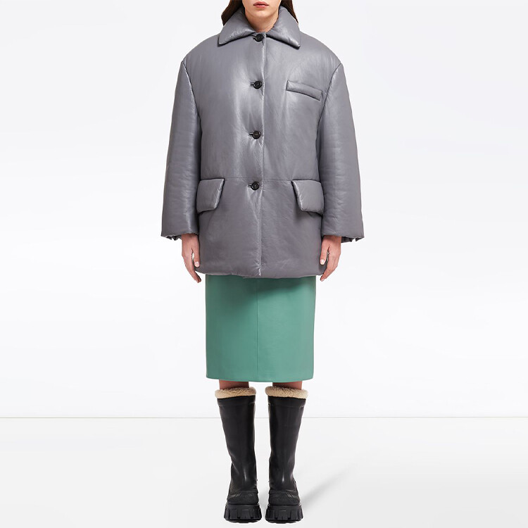 

Пуховик женский серый Prada