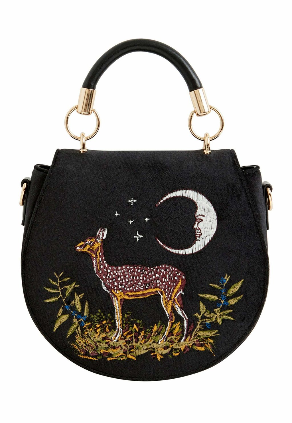 

Сумочка Deer Moon Embroidered Saddle FABLE ENGLAND, черная