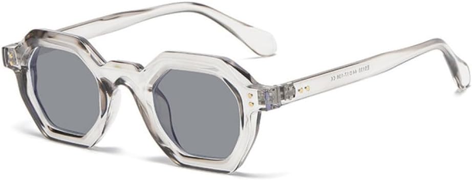 

MUTYNE Модные солнцезащитные очки Polygon Small Square для женщин, ретро-очки с заклепками, мужские солнцезащитные очки UV400, трендовые очки для активного отдыха и спорта, Grey Grey