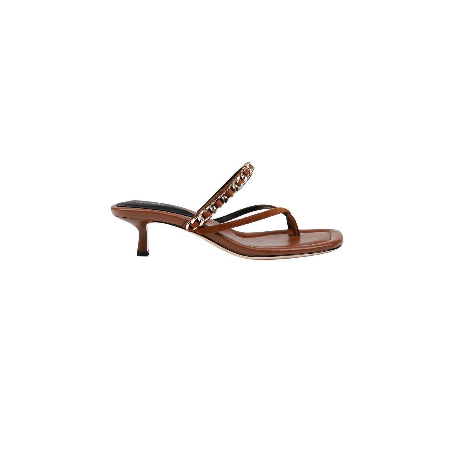 Женские сандалии Georgette Kitten на каблуке из замши цвета бафф L'Agence, Buckskin Suede