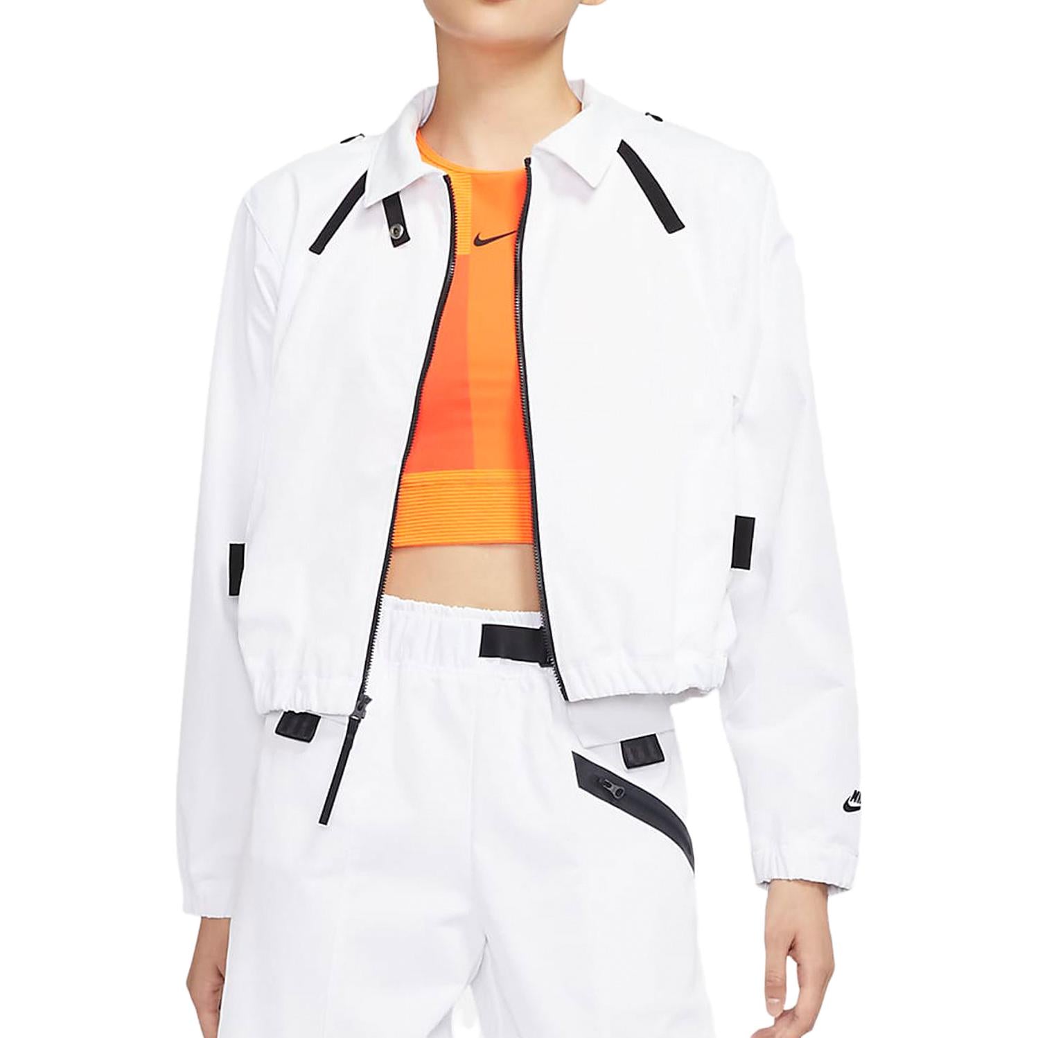 Куртка (WMNS) AS W Nike Sportswear DF TP WVN JKT Jacket White — фото 2