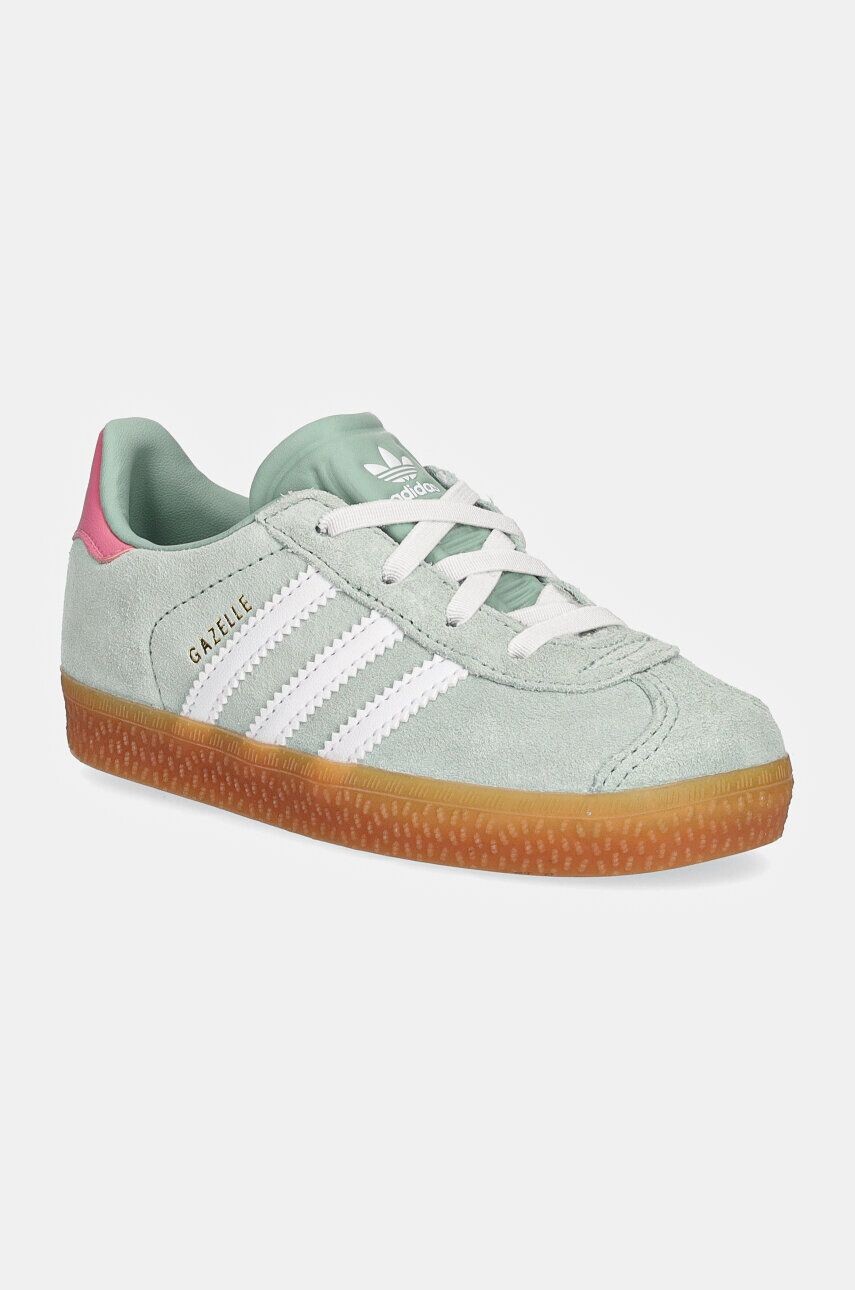 

Детские замшевые кроссовки adidas Originals GAZELLE CF EL, зеленый