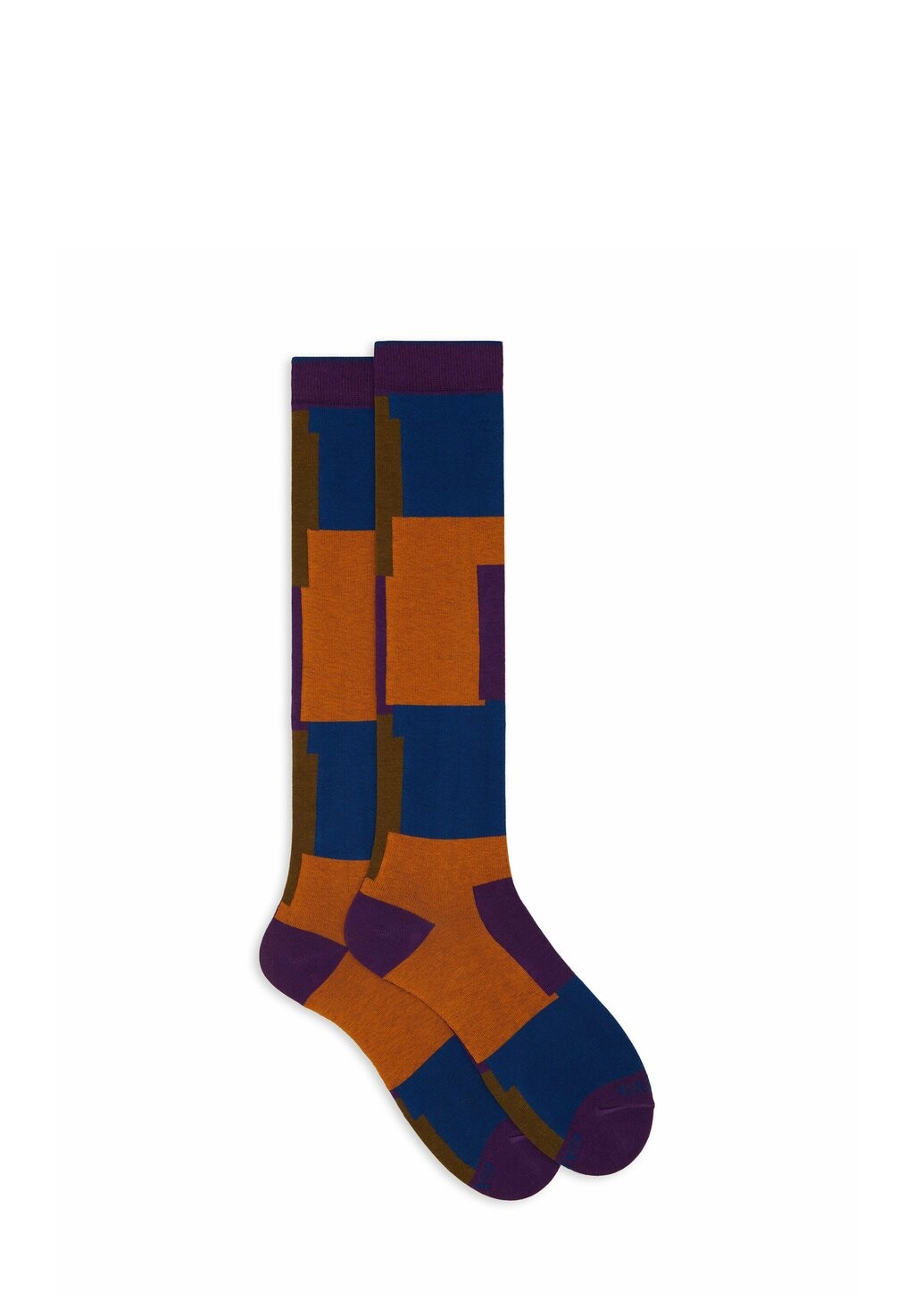 

Носки выше колена WITH OVERLAPPING CHECK MOTIF Gallo, фиолетовый