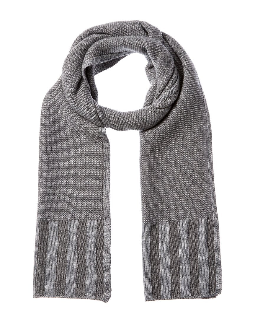 

Кашемировый шарф с плетеной подвязкой Forte Cashmere, синий