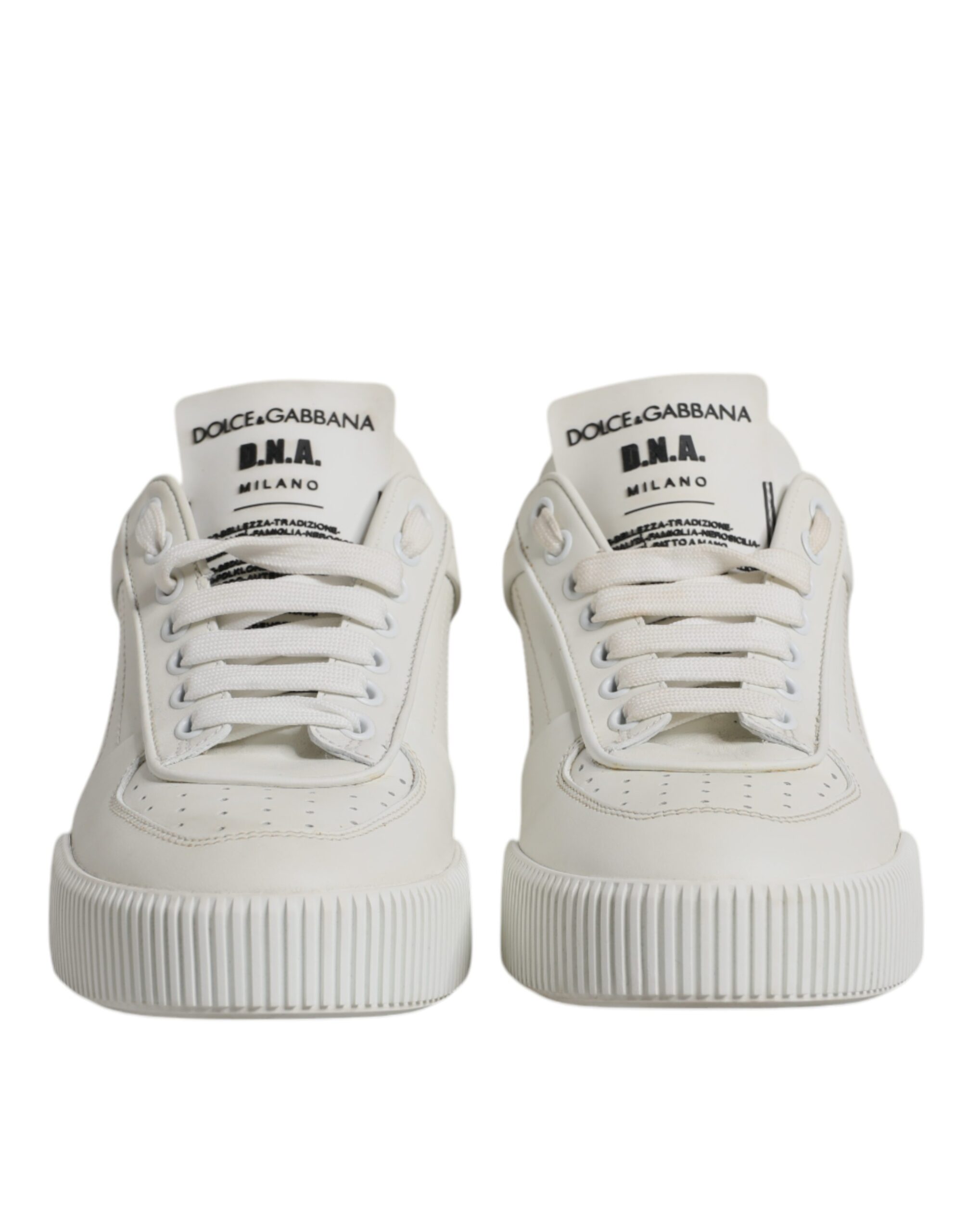 Белые кожаные низкие кеды Miami Dolce & Gabbana, белый — фото 2