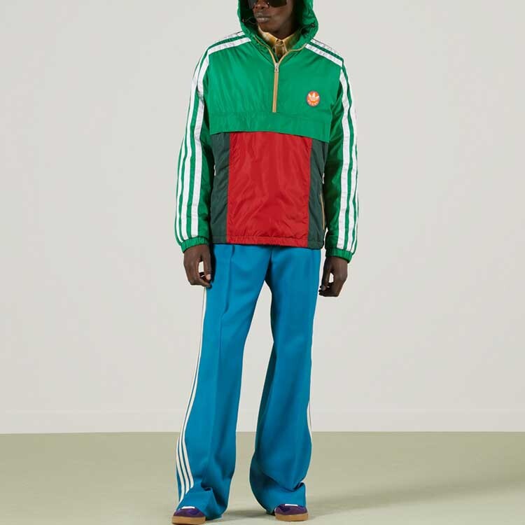 Стеганая куртка Adidas X Gucci мужская, зеленая — фото 4