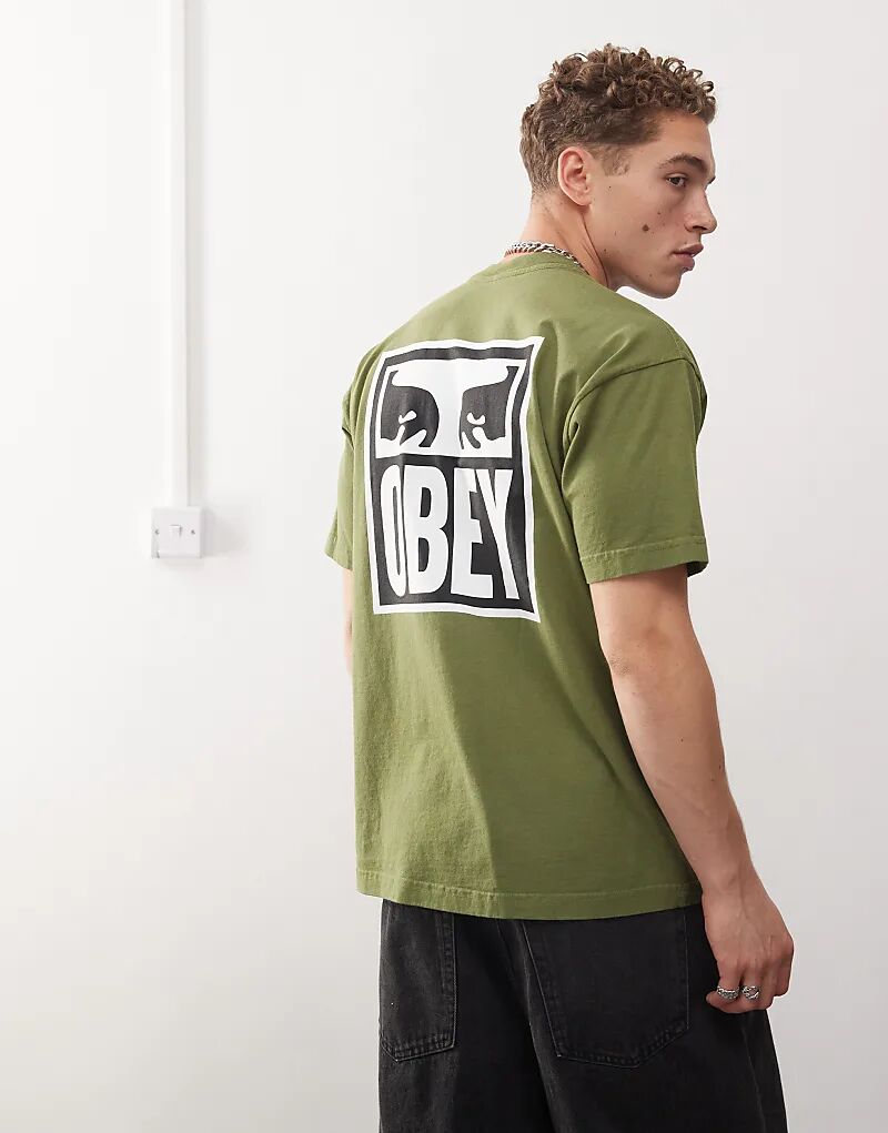 

Obey – Футболка зеленого цвета с изображением глаза на спине