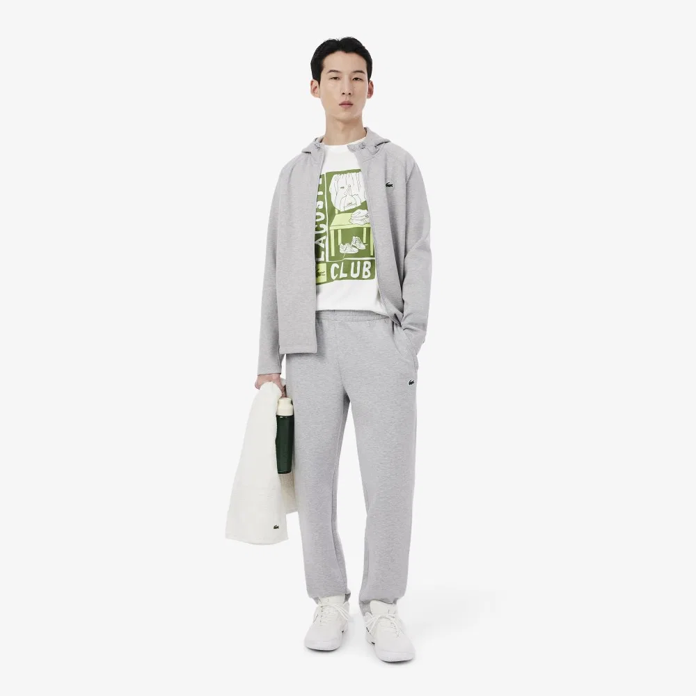 Футболка мужская Lacoste с графическим принтом, для тренировок, белый — фото 4