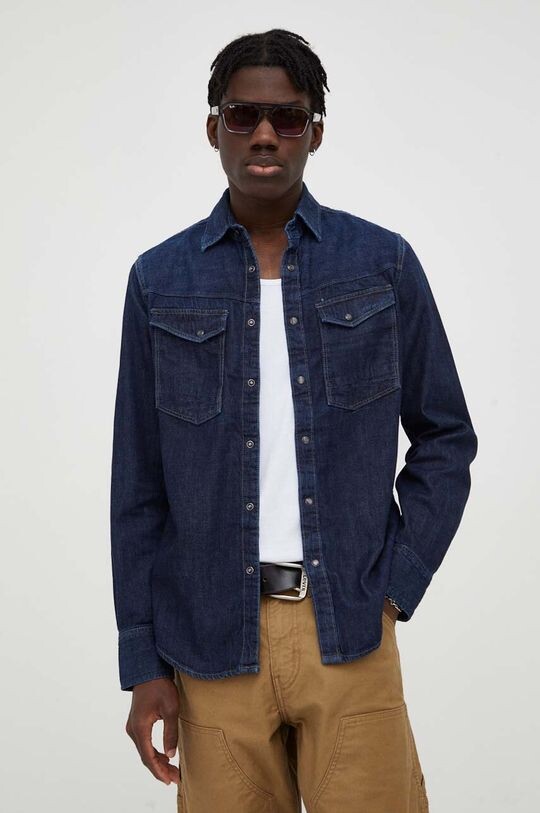 

Джинсовая рубашка G-Star Raw, темно-синий