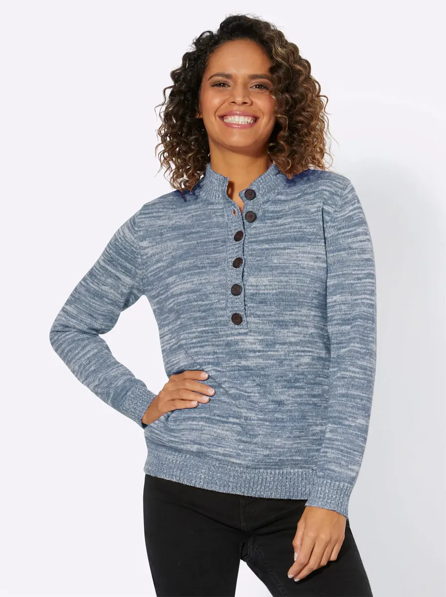 

Casual Looks Вязаный джемпер "Пуловер", цвет Rauchblau-Ecru-Meliert