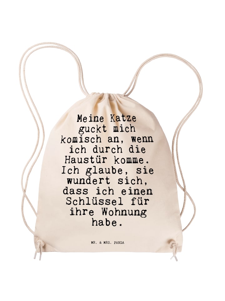 

Mr. & Mrs. Panda Сумка-шоппер "Мой кот смотрит на меня..." с надписью кремового цвета