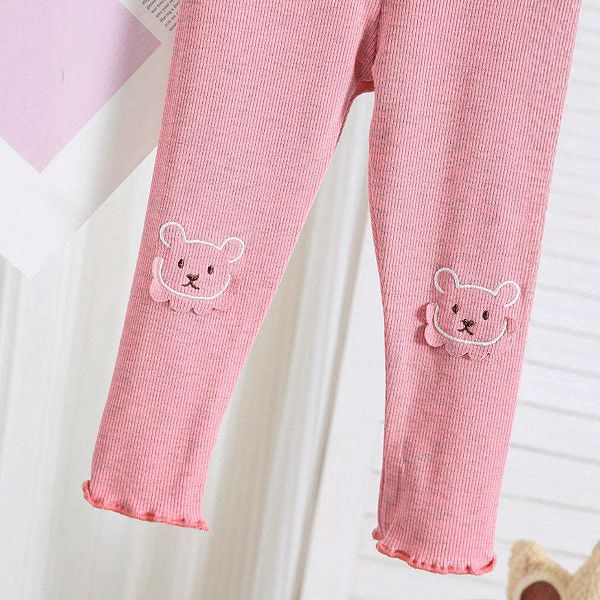 Осенние детские штанишки с рисунком мишки Mykids-Usa, Pink — фото 3