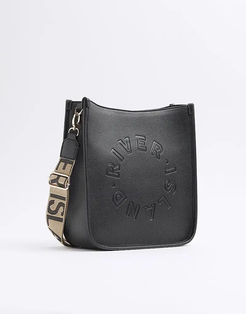 

Сумка-мессенджер с логотипом River Island черного цвета