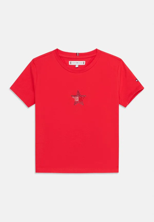Футболка очень узкого кроя с принтом флага со звездами. Tommy Hilfiger, Red Alert — фото 3