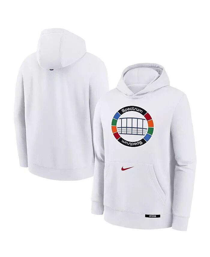 

Толстовка с капюшоном из флиса Philadelphia 76ers 2024/25 City Edition Club для больших мальчиков и девочек, белая Nike