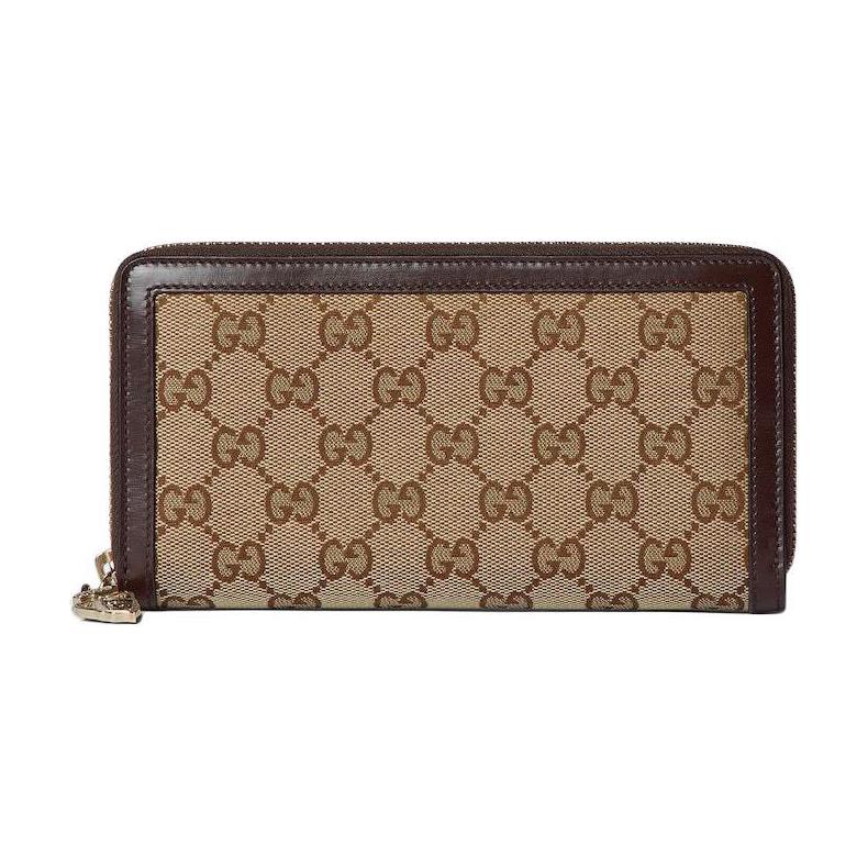 

Миниатюрный кожаный кошелёк для женщин бежевый и эбеновый GUCCI
