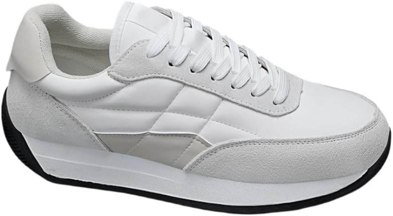 

Модные мужские повседневные спортивные кроссовки с толстой подошвой - противоскользящая резиновая подошва. Передние шнурки, удобная и мягкая кожа, приятная для кожи подкладка. Подходят для всех сезонов Clolinde, белый