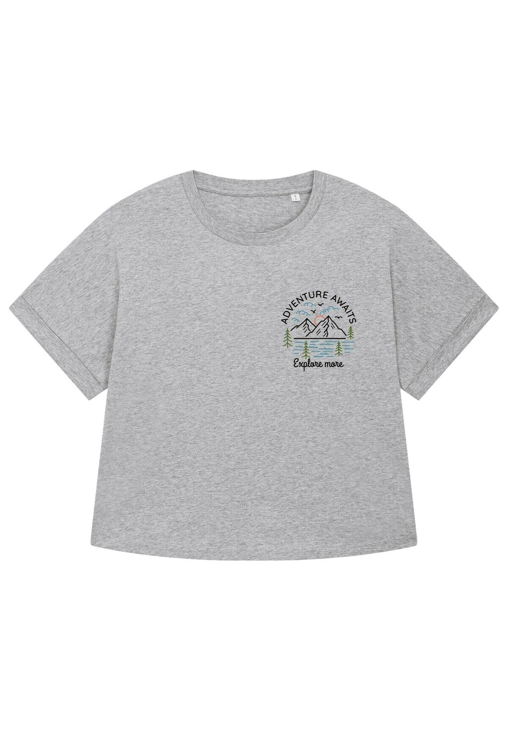 

Футболка с принтом ADVENTURE AWAITS watapparel, цвет Mottled Grey
