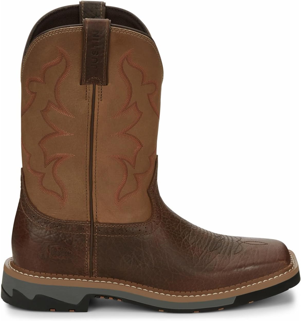 Мужские сапоги Justin Men's Boot Barn Carbide Western Work с мягким носком - Mj2203, коричневый — фото 2