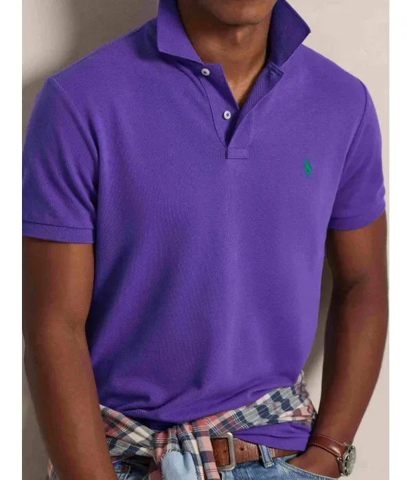 Полюс custom slim fit Polo Ralph Lauren, фиолетовый — фото 4