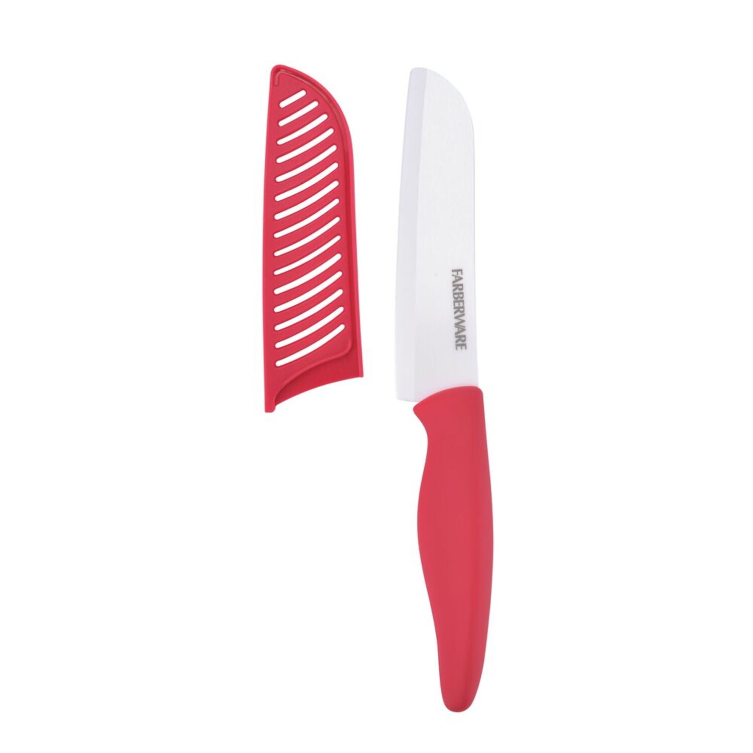 

Керамический кухонный нож Santoku Farberware 5 дюймов, красный