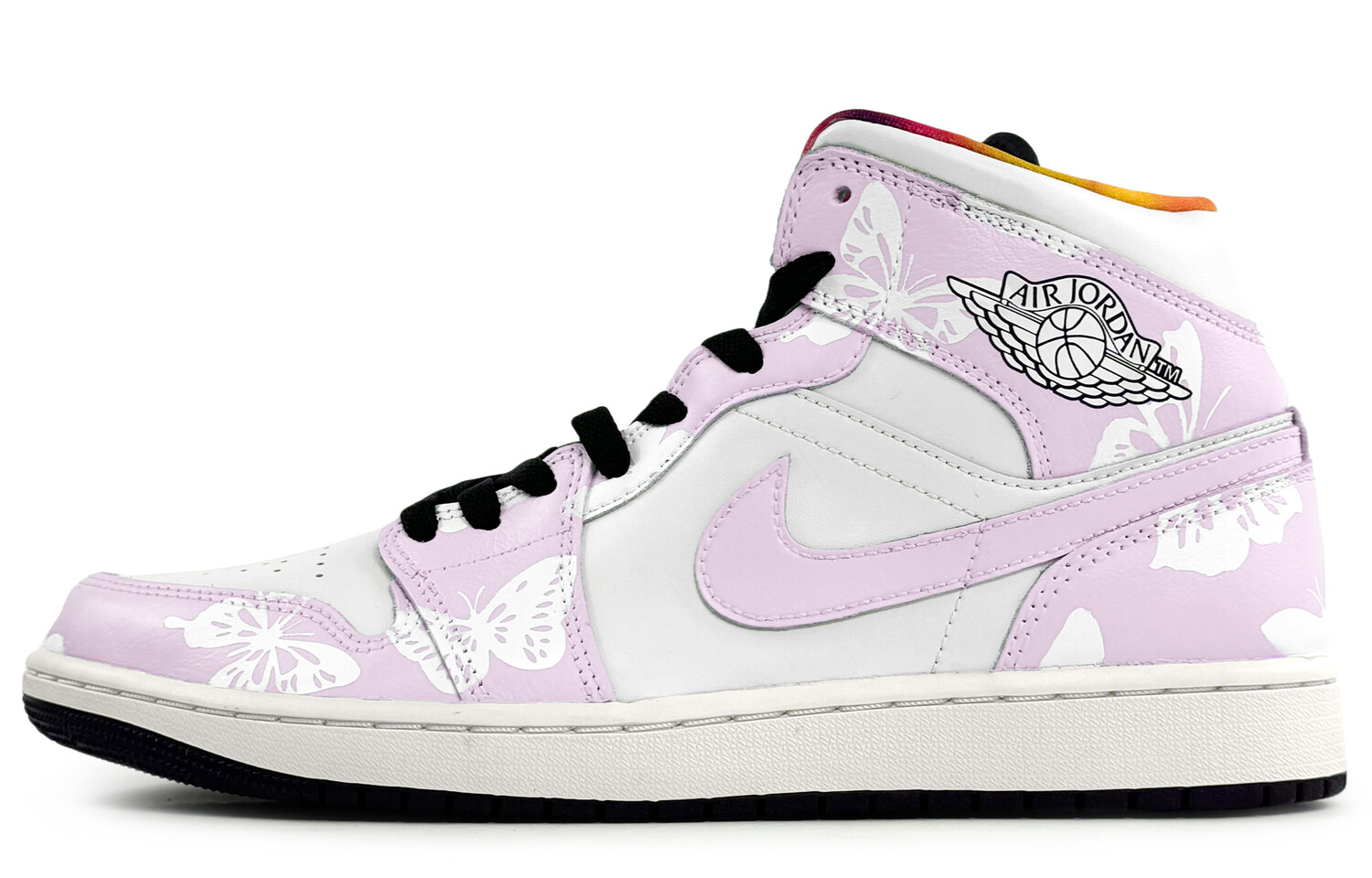 

Кроссовки Air Jordan 1 Vintage Basketball Shoes Men Mid-top White, розовый