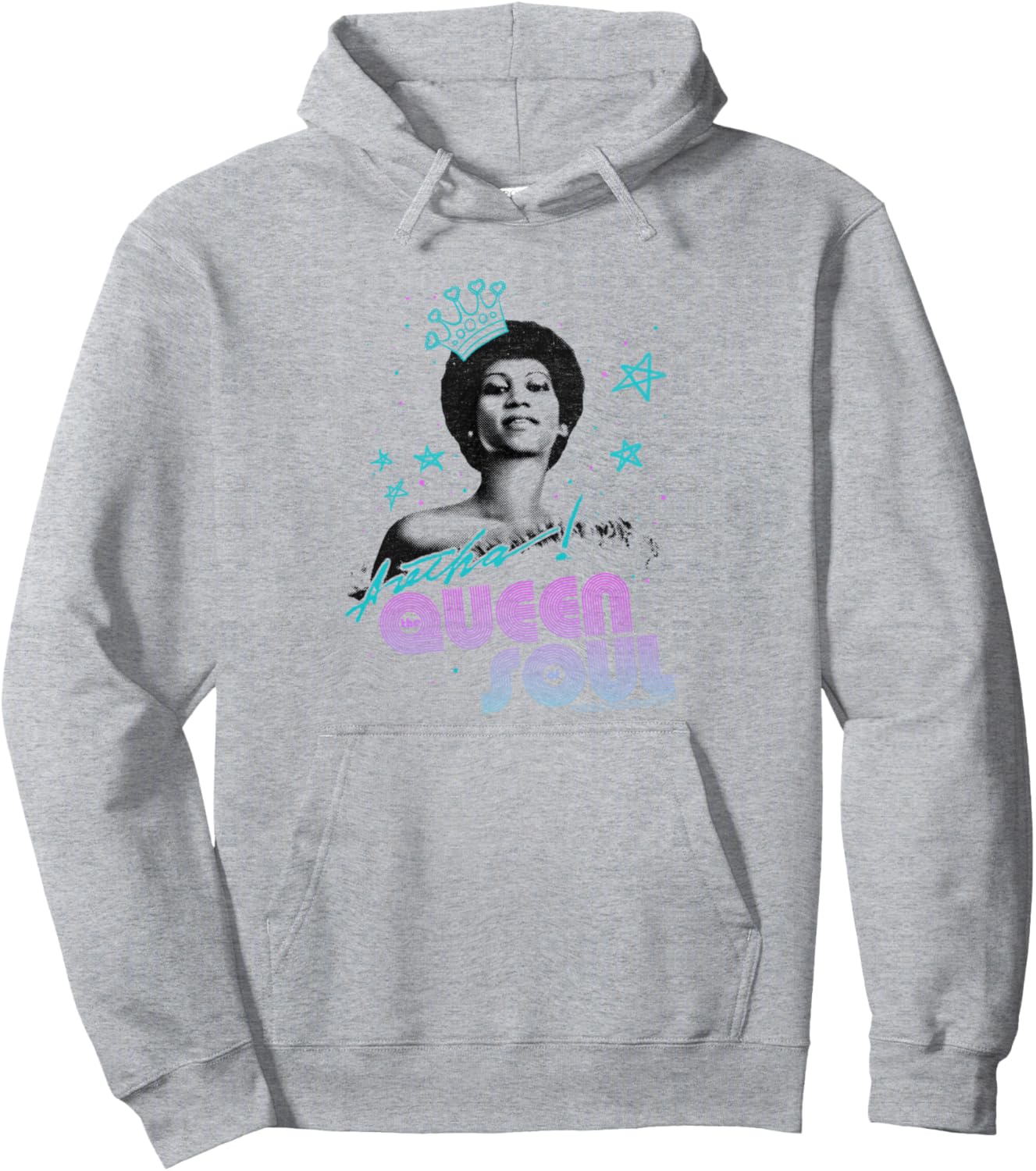 

Худи с изображением Ареты Франклин, королевы соула Popfunk, серый