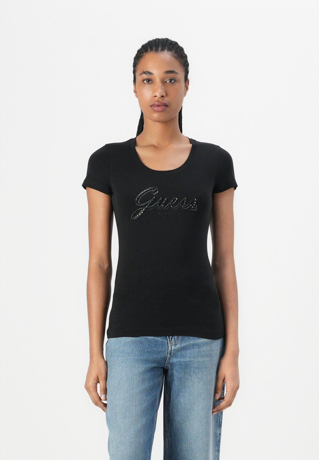 

Футболка с принтом EMBROIDERY SCRIPT LOGO Guess, черный