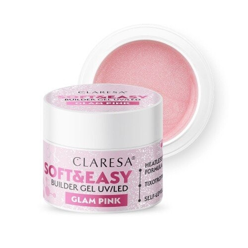 

Гель-буб.SOFT&EASY BUILDER GLAM PINK 45 г CLARESA