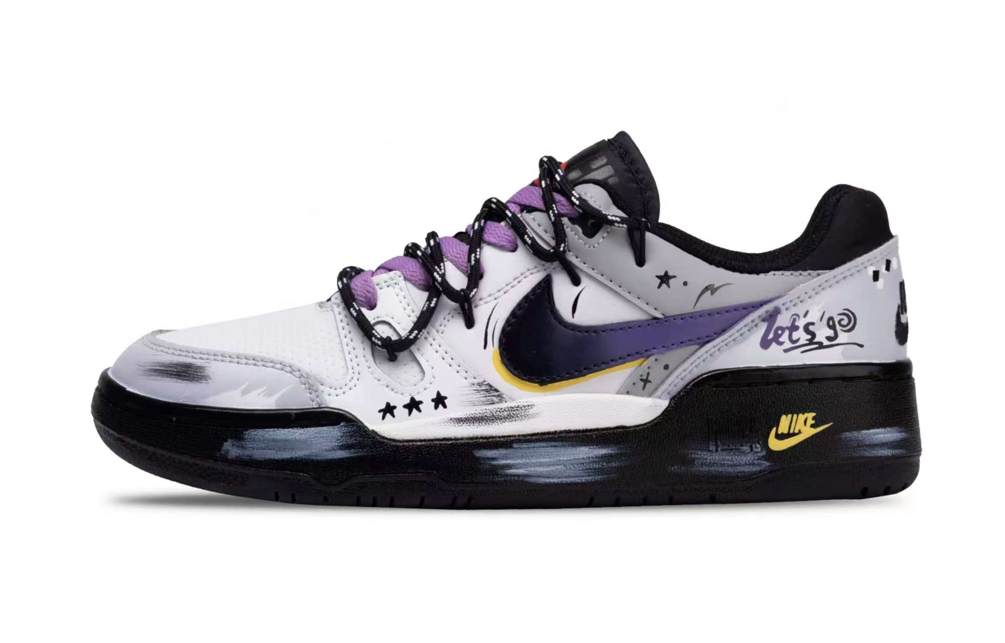 

Full Force Explode Xingji устойчивые к истиранию низкие кроссовки для скейтбординга мужские black purple Nike, черный фиолетовый